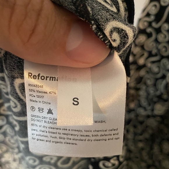 Reformation Black and White Swirl Midi Dress - Picture 11 of 12